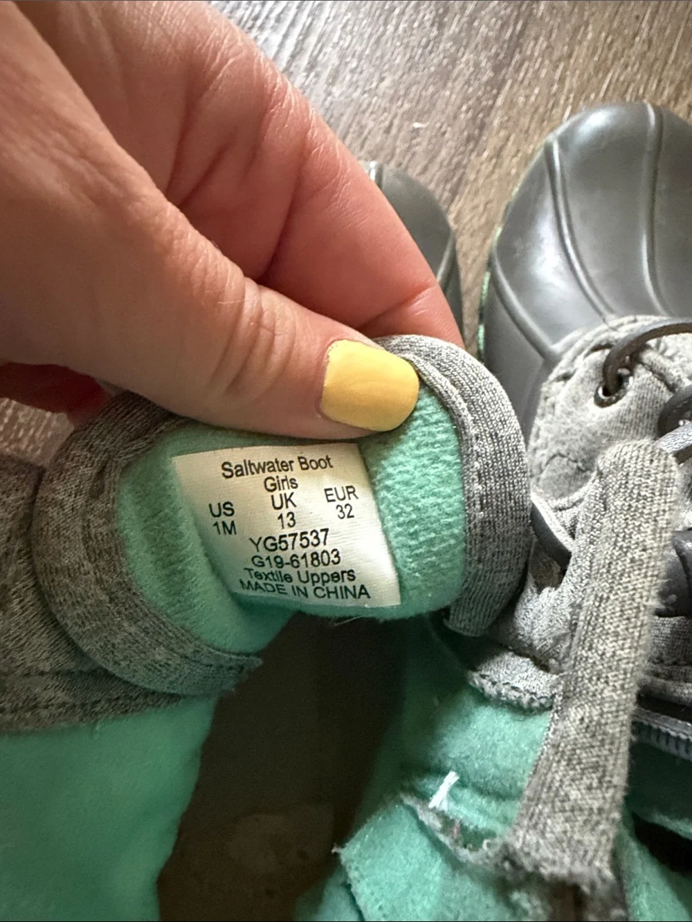 Sperry Brown Duck Boots with Mint Green Accents